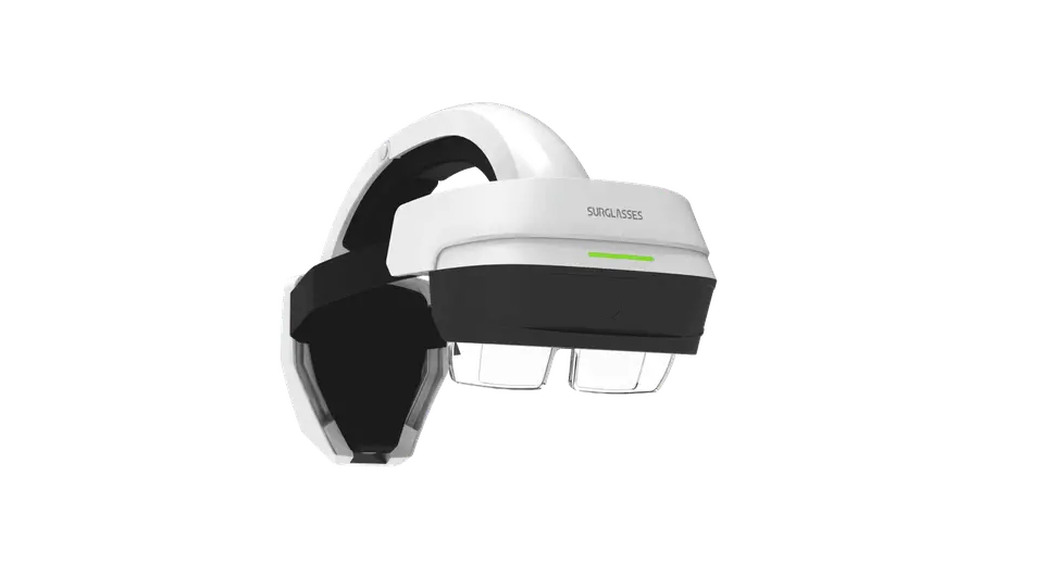 Animated view of the Foresee-X augmented reality surgical glasses