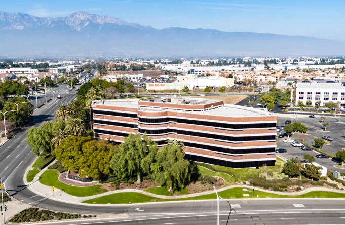 Aerial view of the office building in Rancho Cucamonga, California, home to Surglasses, LLC